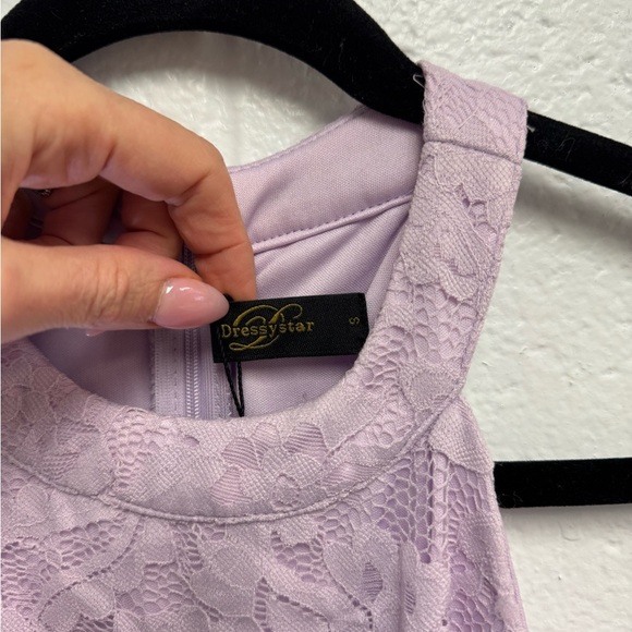 Purple Asymmetrical Sundress with Halter Neckline for Wedding Guest - Picture 15 of 16